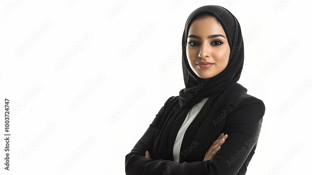 Confident Woman in Professional Attire with Hijab Confident Woman in Professional Attire with Hijab