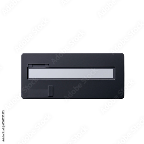 Modern black electronic device with a sleek design on white background.