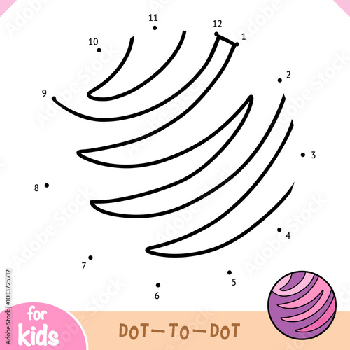 Numbers game, education dot to dot game for kids, Rhythmic gymnastic ball