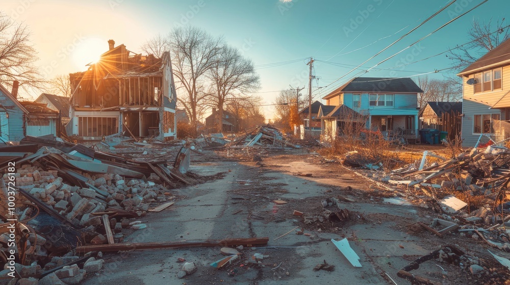 Abandoned Houses Razed for Infrastructure Expansion