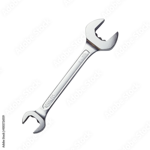 Silver wrench on a white isolated background. photo