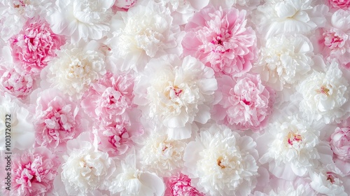 A close up of a bunch of white and pink flowers