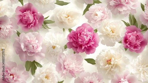A close up of a bunch of white and pink flowers