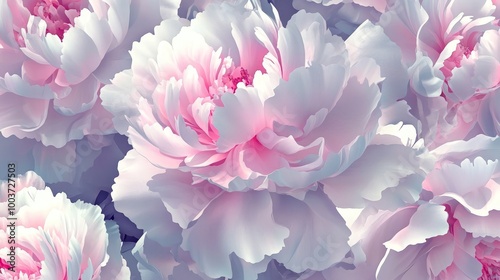 A close up of a bunch of white and pink flowers