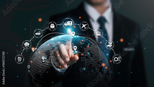 Green Logistic, Transport Management System technology clean energy, eco friendly for sustainable environment. Carbon neutral supply chain, Reduce greenhouse gas emission Economy trade, import, export