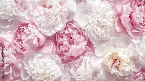 A close up of a bunch of white and pink flowers
