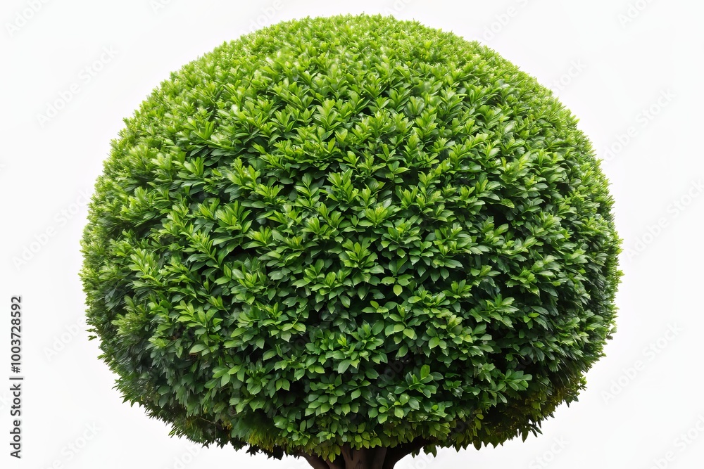 Beautifully manicured Buxus sempervirens round bush with dense, dark green leaves stands solo, perfectly rounded, and radiant on a transparent background. Beautifully manicured Buxus sempervirens round bush with dense, dark green leaves stands solo, perfectly rounded, and radiant on a transparent background.