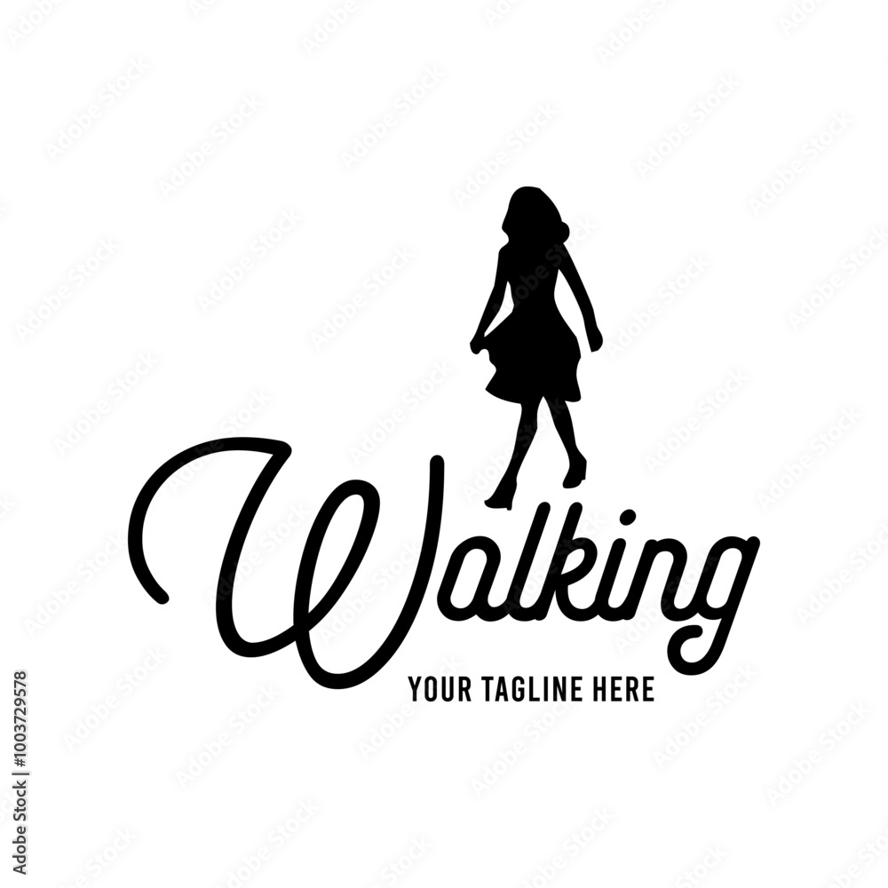 Vector of Woman Walking for Fashion Style Logo Vector of Woman Walking for Fashion Style Logo