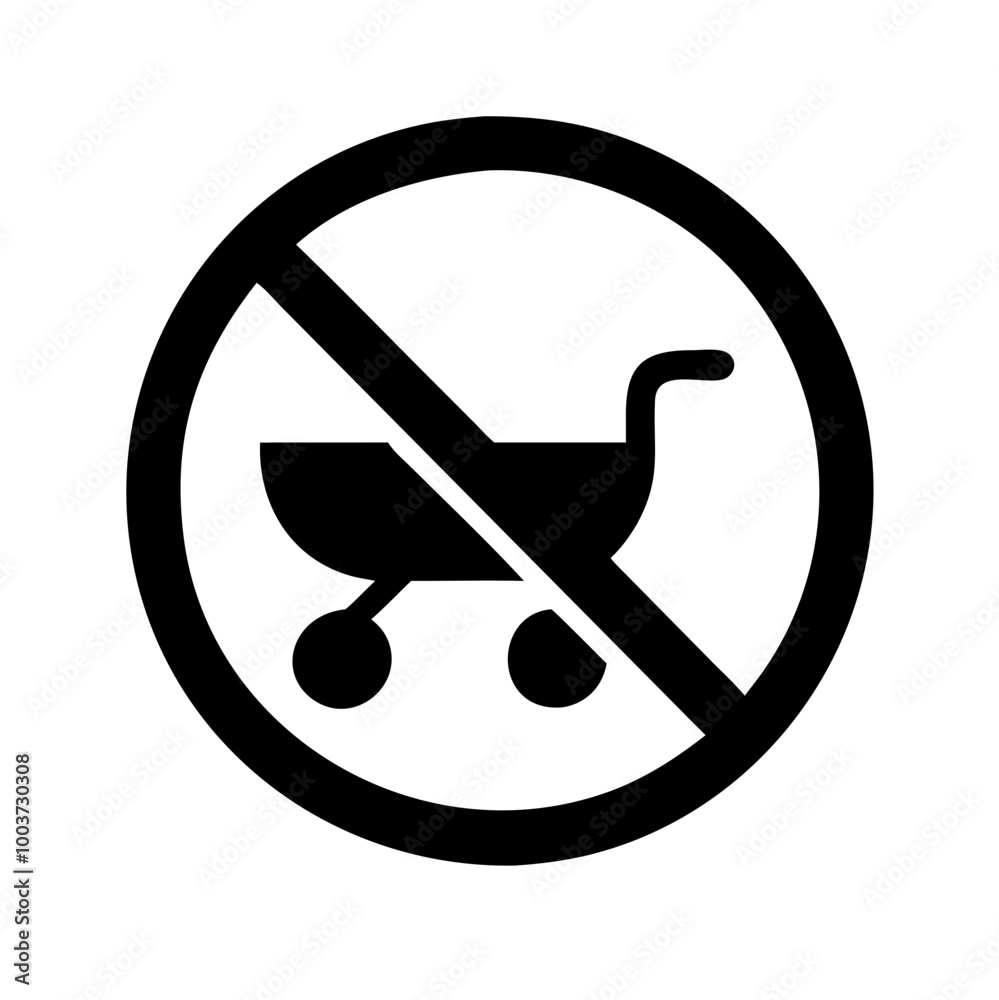 No strollers sign icon with prohibition symbol and clear background
No strollers sign icon with prohibition symbol and clear background