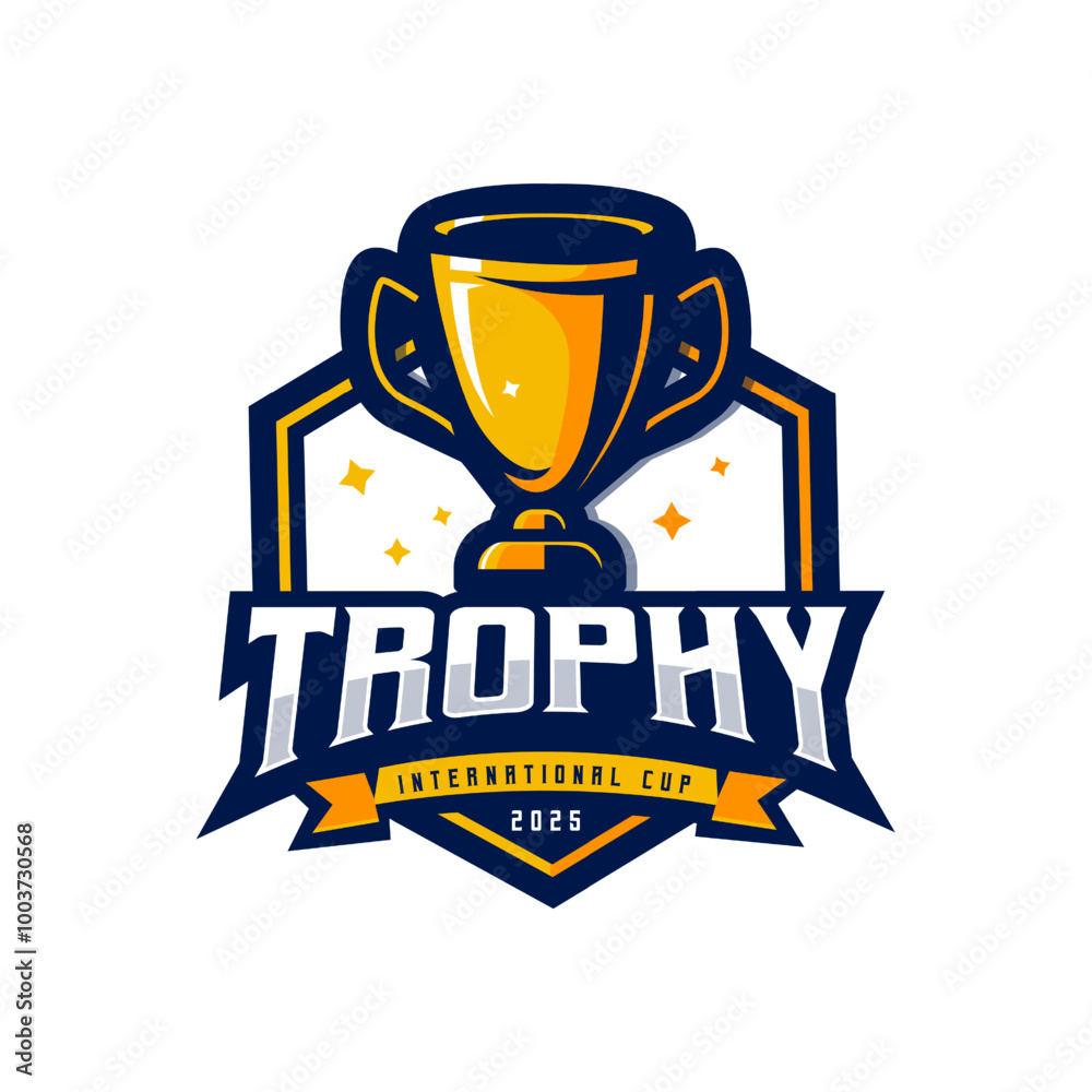 Trophy International Cup Badge Sports Logo Trophy International Cup Badge Sports Logo