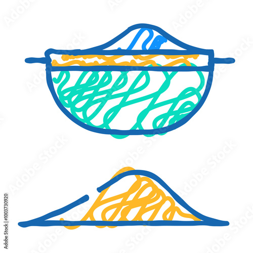 flour sift doodle icon sketch vector. flour sift sign. isolated symbol illustration