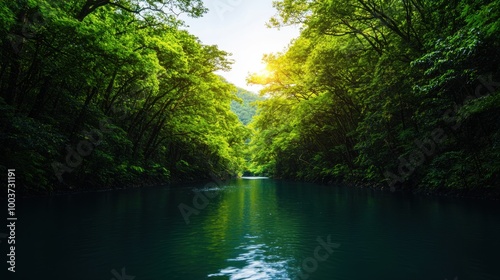 A river with trees on either side