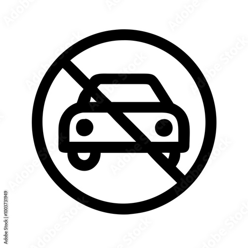 No unauthorized vehicles sign icon with prohibition symbol and clear background