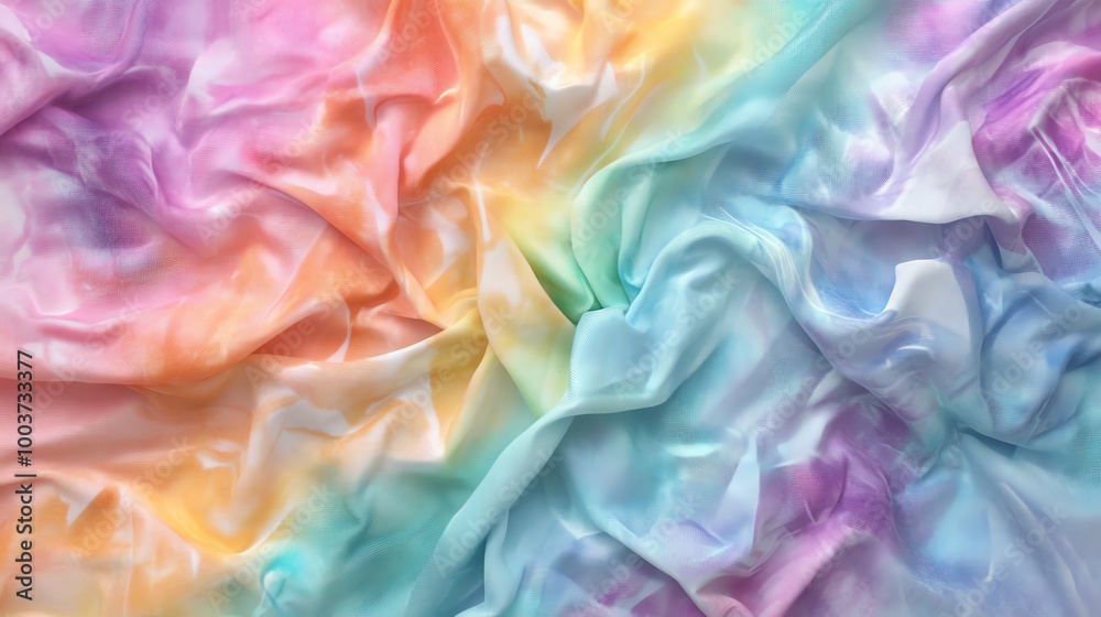 Fototapeta premium A vibrant tiedye fabric with bold natural shapes and abstract designs