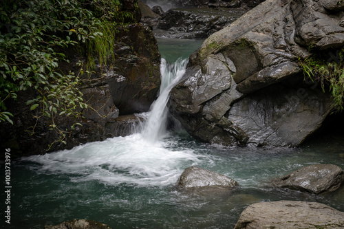 Beautiful river go through giant rocks, in Manyueyuan forest recreation area, New Taipei City, Taiwan. photo