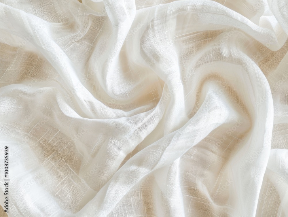 Obraz premium Elegant White Fabric with Soft Texture and Flowing Drapes