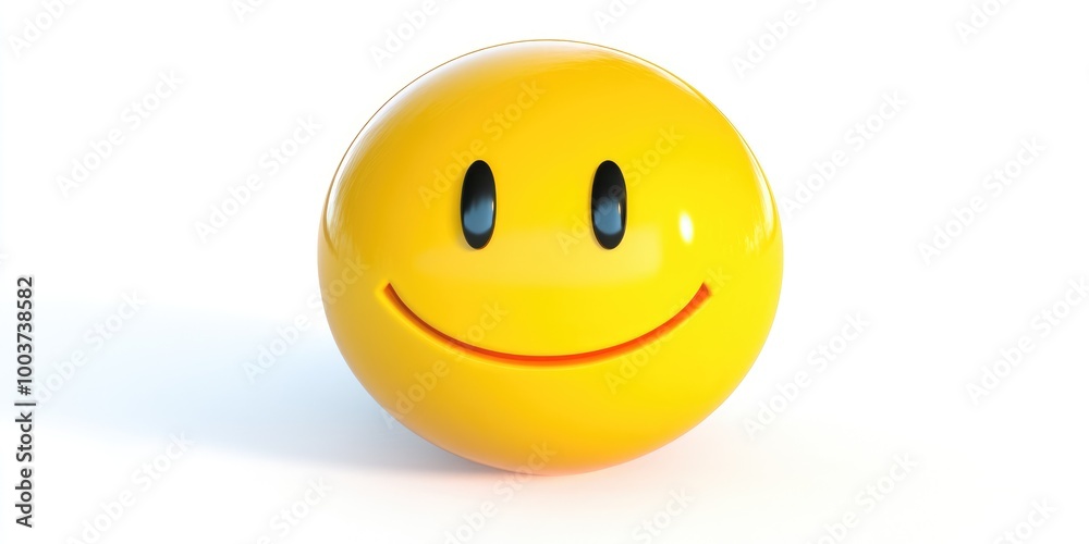 Fototapeta premium A cheerful yellow smiley face radiating positivity against a bright backdrop, evoking feelings of happiness and joy in people's hearts