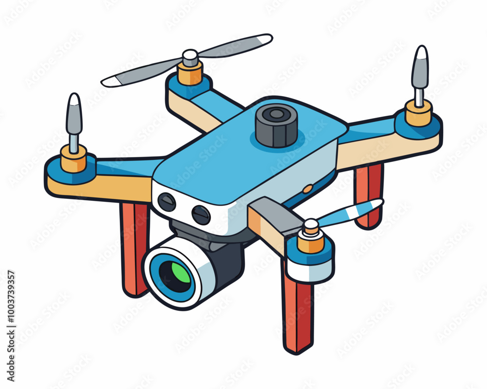 drone with camera vector art illustration drone with camera vector art illustration