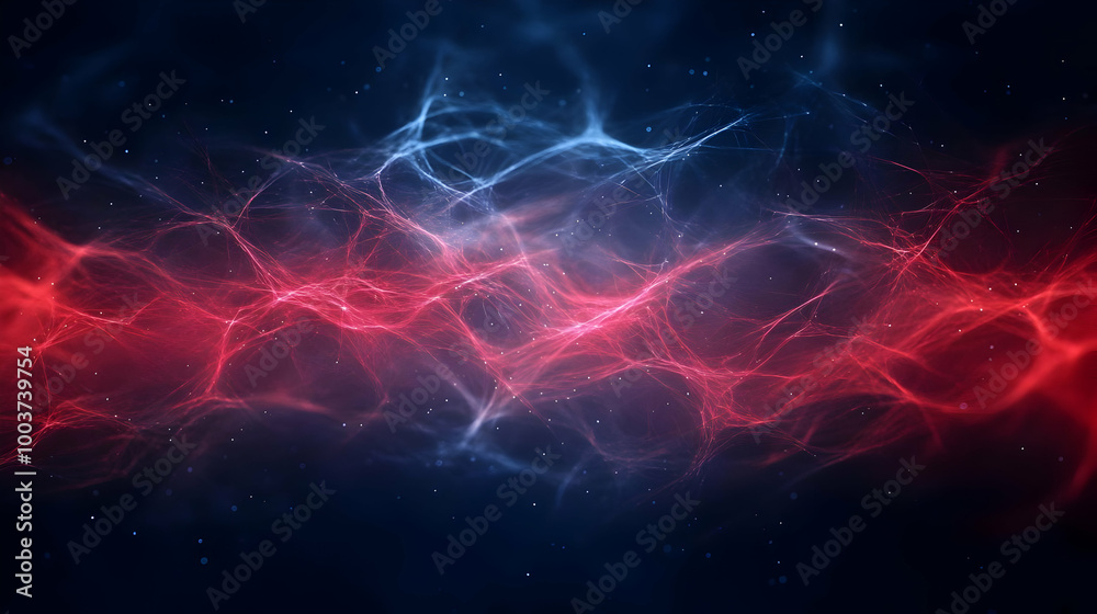 Abstract Digital Art with Intertwined Red and Blue Glowing Lines on a Dark Background Abstract Digital Art with Intertwined Red and Blue Glowing Lines on a Dark Background