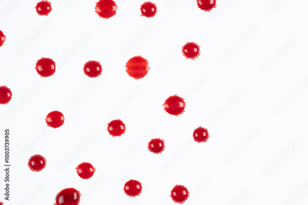 Abstract red and white background. Drops of red paint with space for text copy space Abstract red and white background. Drops of red paint with space for text copy space