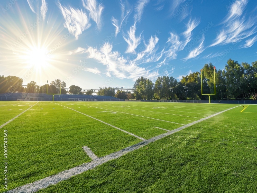 Bright Sunny Day on a Football Field Bright Sunny Day on a Football Field