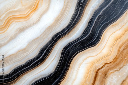 A painting of a wave with a gold and black color scheme. The painting has a warm and inviting mood, with the gold and black colors creating a sense of depth and movement