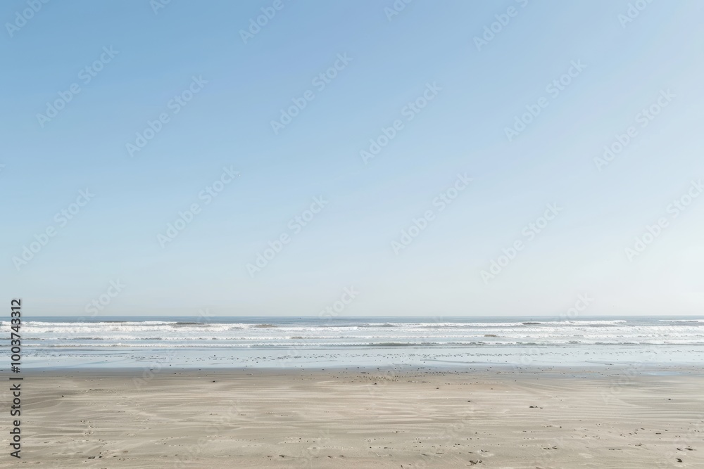 Serene Beach Scene with Clear Sky and Open Space Serene Beach Scene with Clear Sky and Open Space