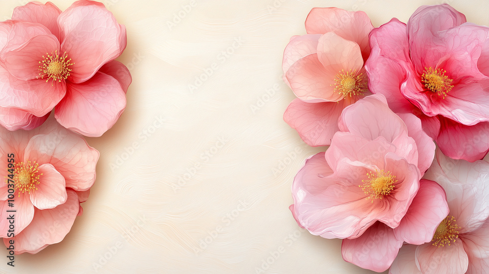 A creative background with pink flowers in alcohol ink technique A creative background with pink flowers in alcohol ink technique