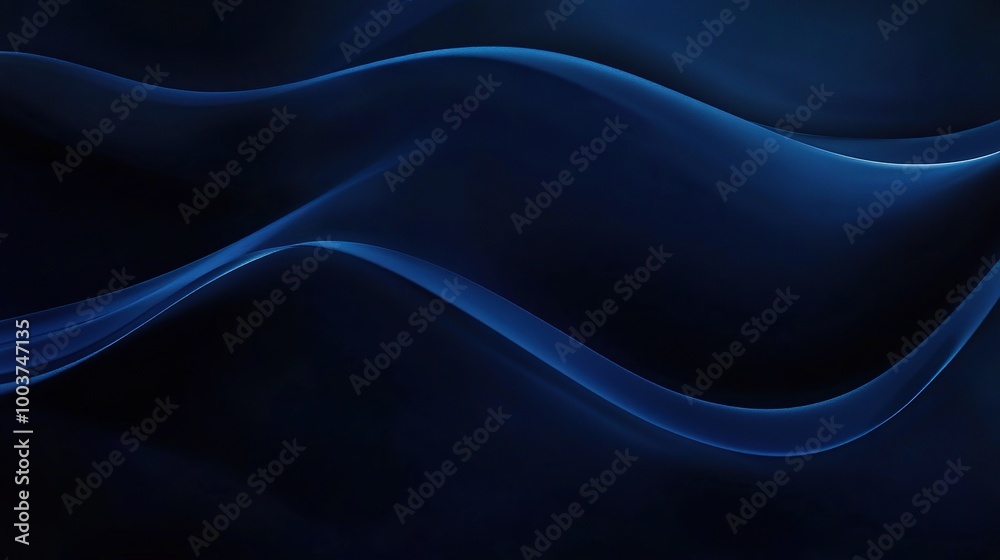 Abstract Blue Waves on Dark Background for Design Abstract Blue Waves on Dark Background for Design