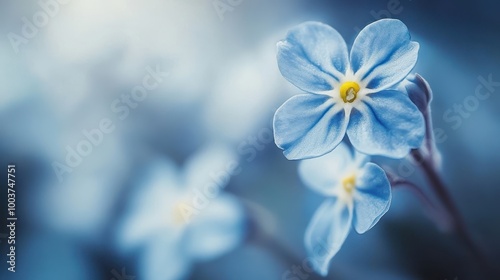 Delicate Blue Forget-Me-Not Flowers in Soft Focus