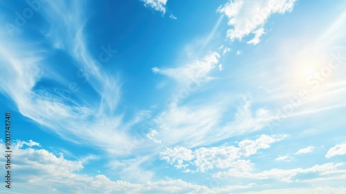 Serene Sky with Soft Clouds in an Open Space