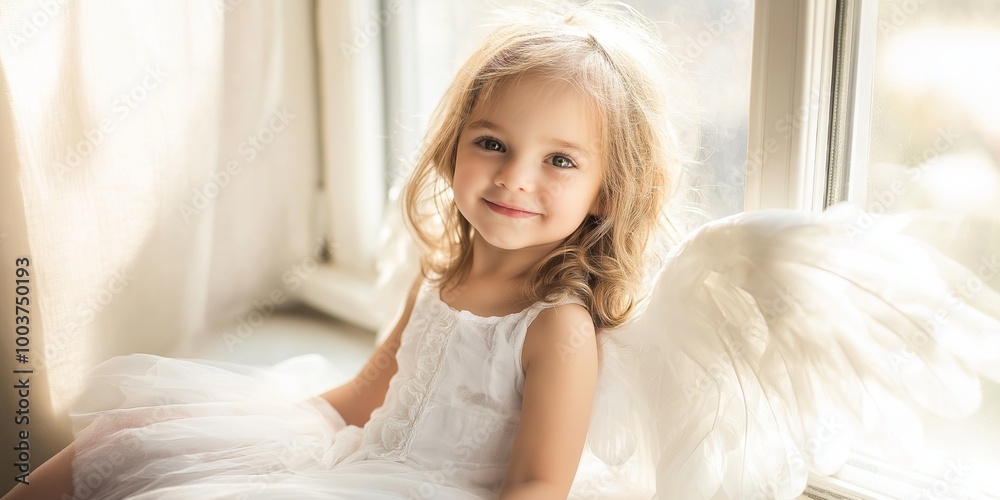 A young girl is sitting in a white dress with her arms crossed and a smile on her face A young girl is sitting in a white dress with her arms crossed and a smile on her face