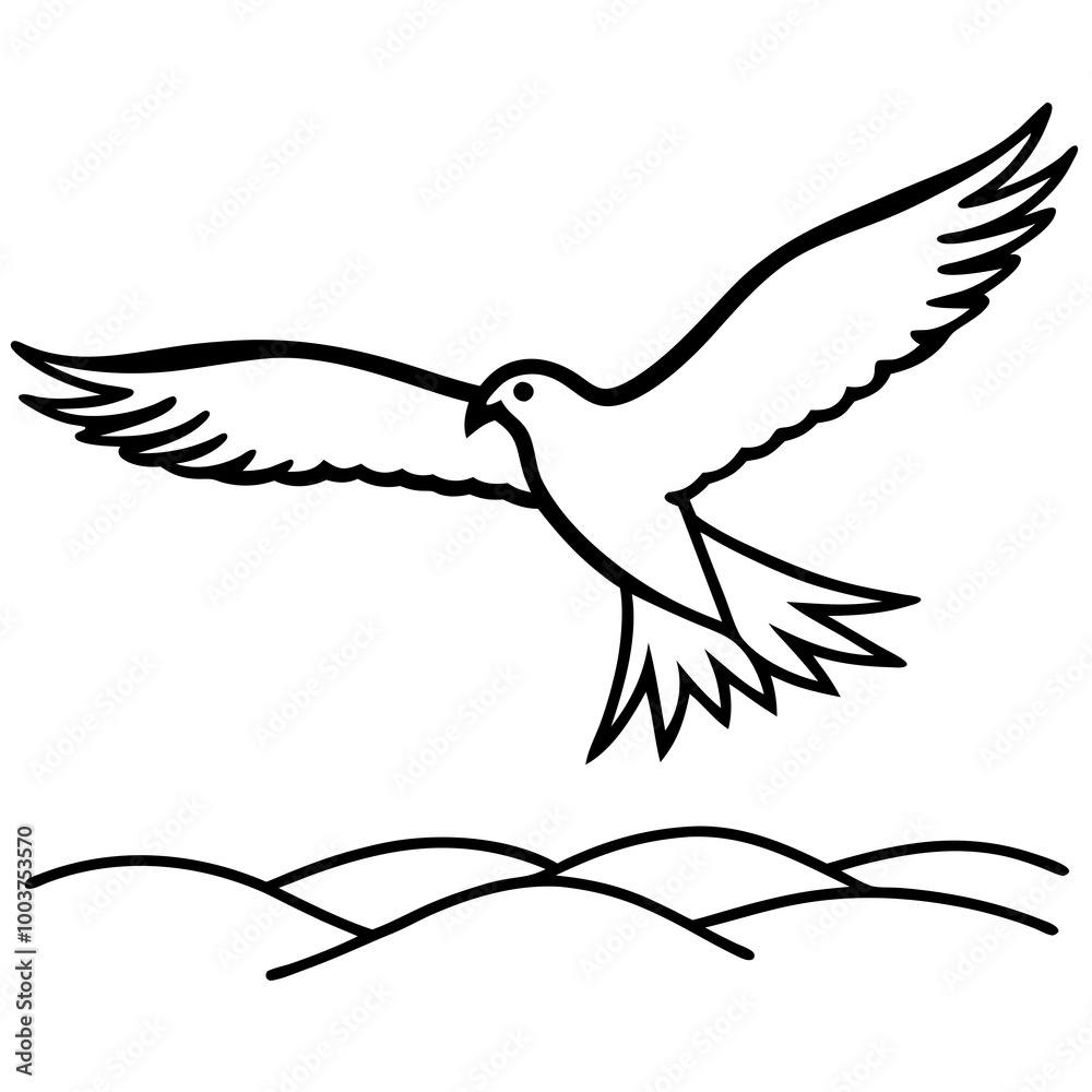 Fototapeta premium Majestic Black Kite Soaring Over Vibrant Landscapes Vector Illustration for Nature Lovers 