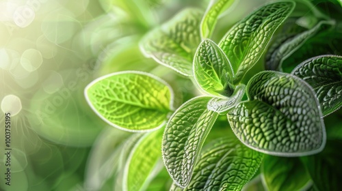 Lower epidermis tissue of pepper elder or shining bush plant Peperomia pellucida Selective focus image photo