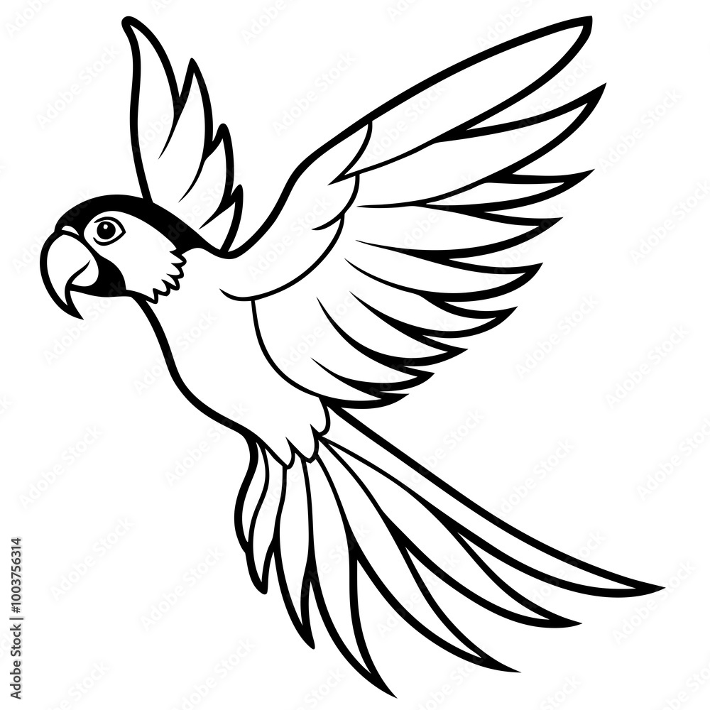 Obraz premium Vibrant Macaw Parrot Vector Illustration Showcasing Tropical Paradise 