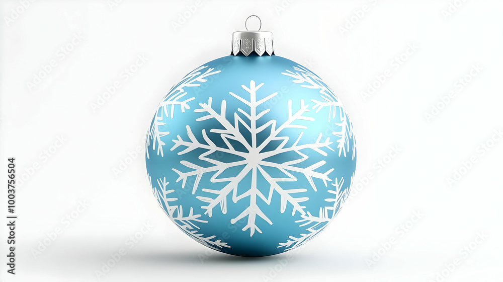 Blue Christmas Ornament with White Snowflake Design Blue Christmas Ornament with White Snowflake Design