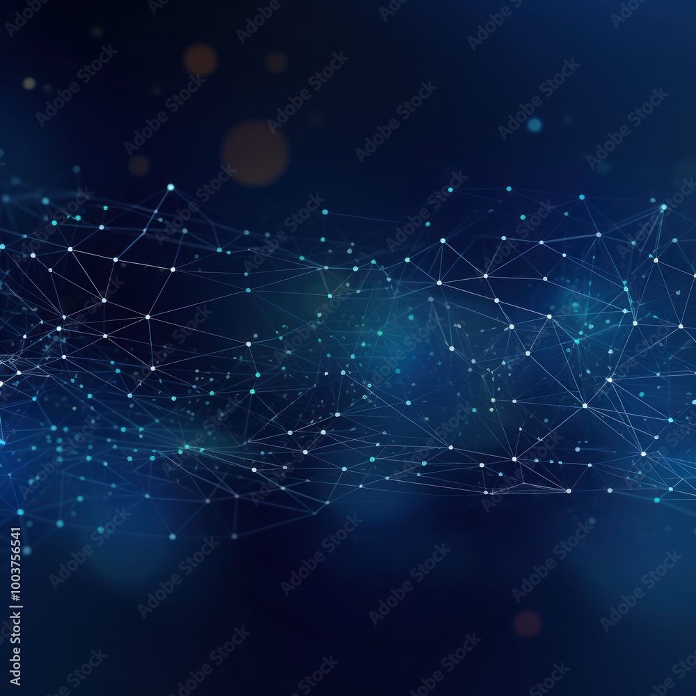 Obraz premium Abstract Network Connection with Blue and White Light