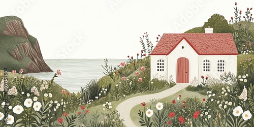 A whimsical coastal scene f...