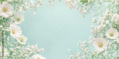 A serene floral frame with ...
