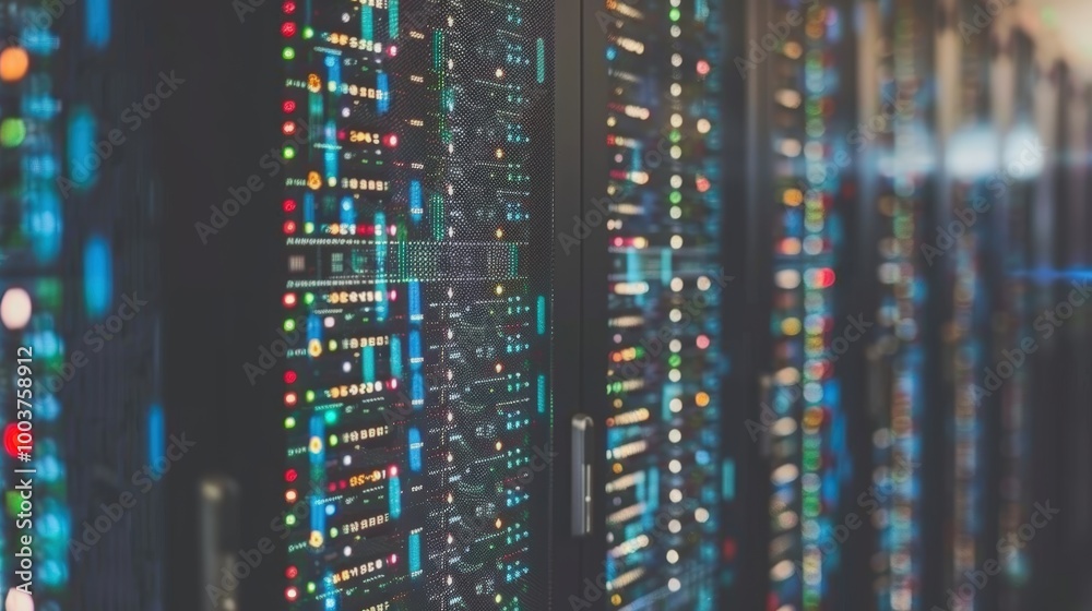 High Fidelity Server Room with Colorful Lights High Fidelity Server Room with Colorful Lights