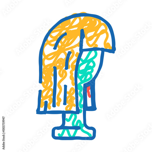 wig accessory doodle icon sketch vector. wig accessory sign. isolated symbol illustration