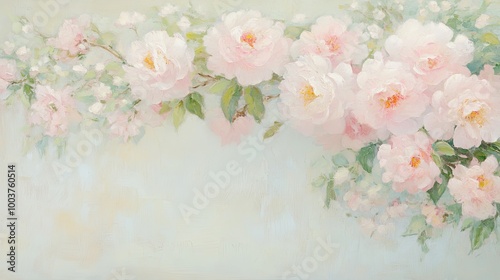 Soft pink flowers bloom gra...