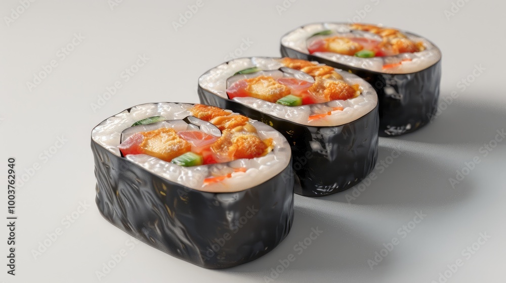 Handmade Fried tofu sushi With vegetables ham fried tofu Handmade Fried tofu sushi With vegetables ham fried tofu