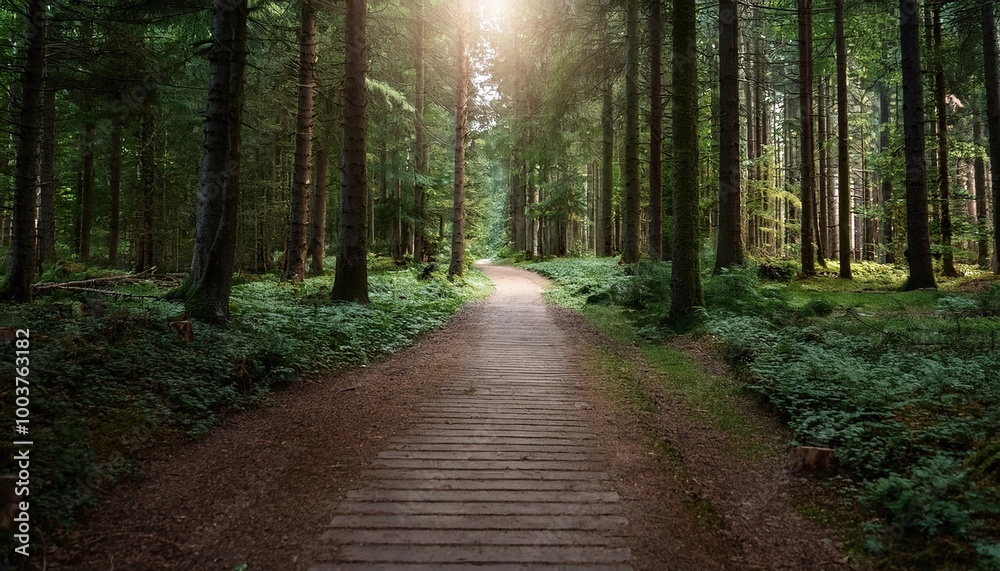Serene Pathway Through Forest
