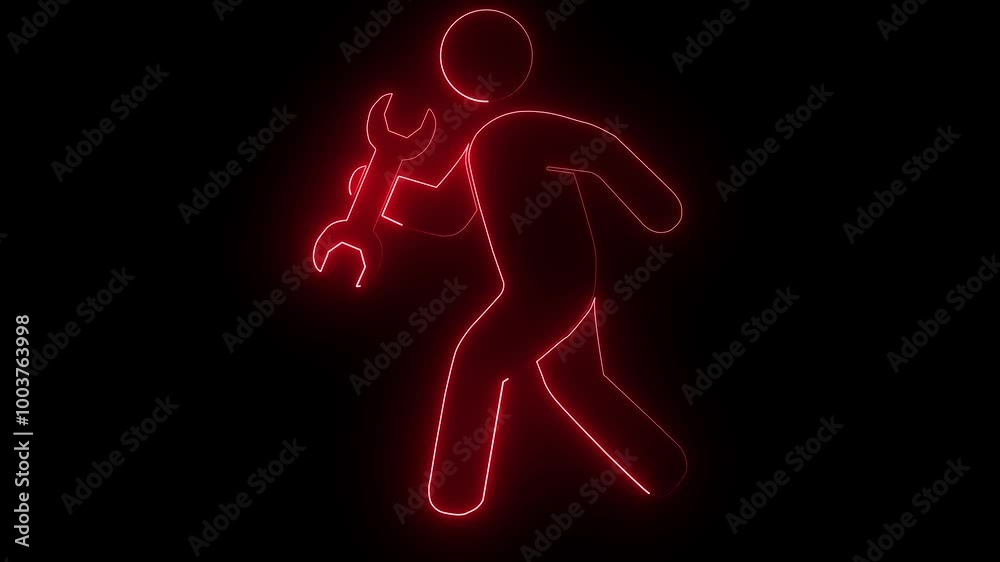 agent broker business man marketing neon icon.
