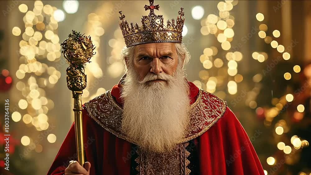 Saint Nicholas or Sinterklaas portrait. Christmas season. Dutch and Belgian Christmas holiday traditions