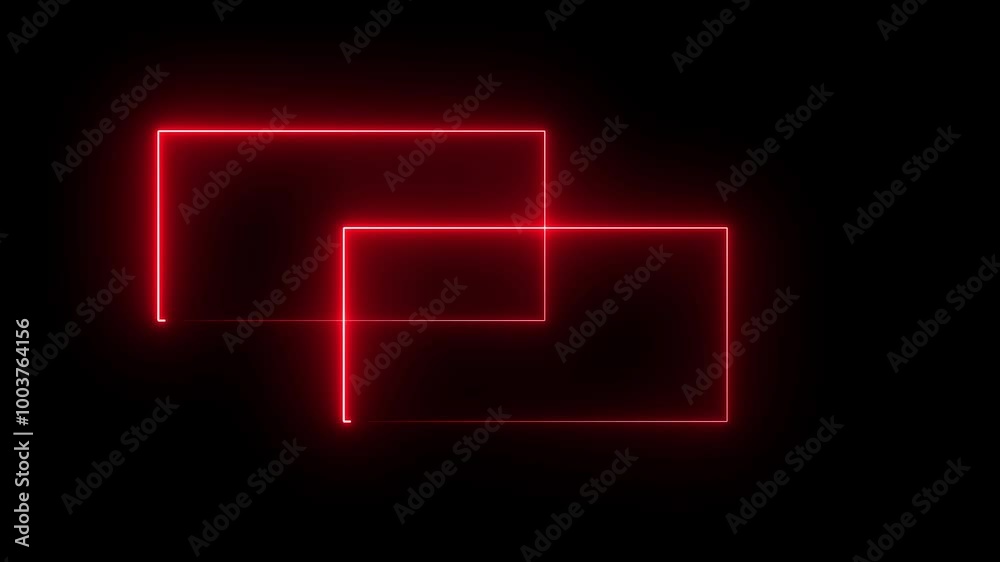 Abstract moving neon rectangle frame animation and seamless loop neon line rectangle border frame. Abstract moving neon rectangle frame animation and seamless loop neon line rectangle border frame.