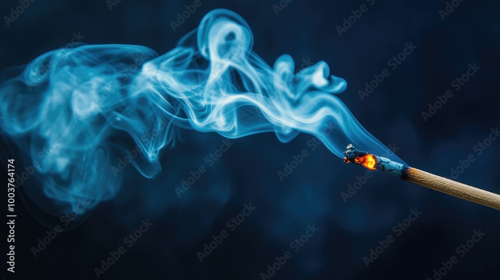Vibrant Smoke and Flame on a Matchstick Vibrant Smoke and Flame on a Matchstick