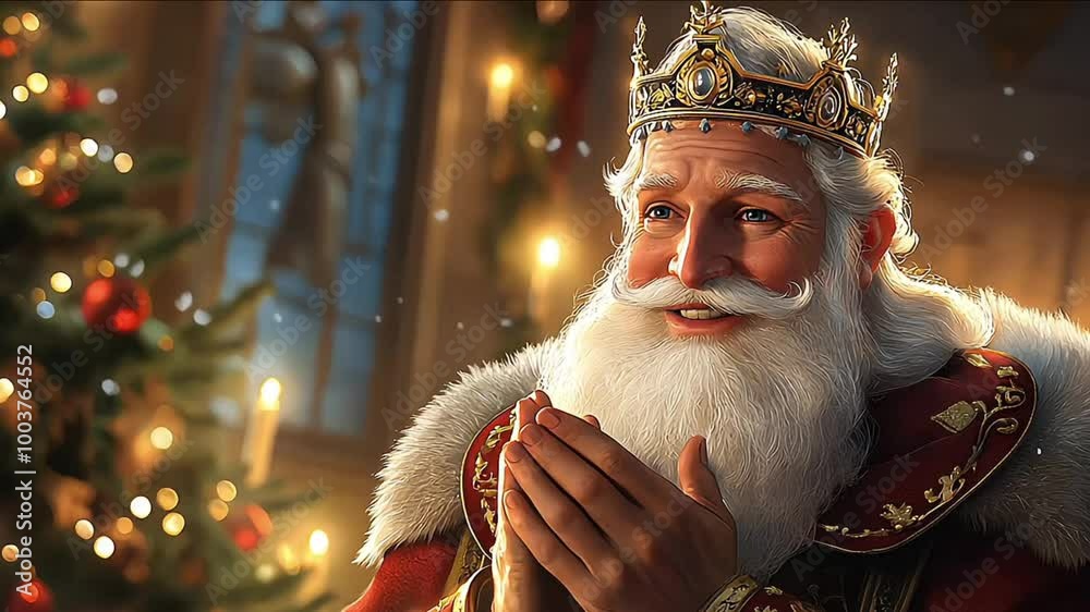 Saint Nicholas or Sinterklaas portrait. Christmas season. Dutch and Belgian Christmas holiday traditions