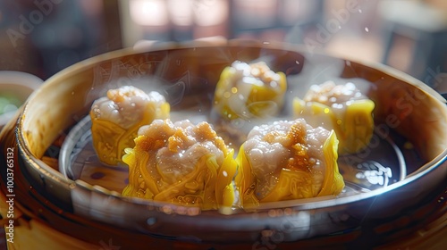 Siu mai is a very common street food or dim sum in Hong Kong photo